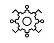 © 3D Stock House  - Gear Outline Icon - Minimalist Configuration Symbol for Business Services, Technical Support & System Settings UI