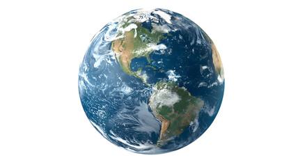 Wall Mural - a beautiful detailed satellite view of planet earth showing north and south america surrounded by cl