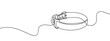 © Proongnee - Continuous line pet collar Hand drawn vector art lines on transparent background. Editable strokes.