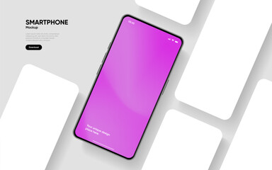 Wall Mural - realistic smartphone mockup. mobile phone vector with isolated on white background. device front vie