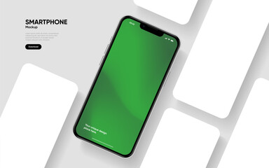 Wall Mural - realistic smartphone mockup. mobile phone vector with isolated on white background. device front vie