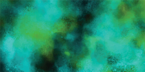 Wall Mural - Artistic abstract watercolor painting in shades of teal and green creating a unique texture perfect for various design projects and backgrounds