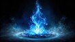 © Ningjing - A blue flame rising from a dark