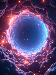 Wall Mural - abstract light three-dimensional luminous particles technology sense kv main visual background