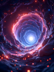 Wall Mural - abstract light three-dimensional luminous particles technology sense kv main visual background
