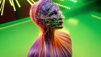 Wall Mural - Abstract colorful human head design