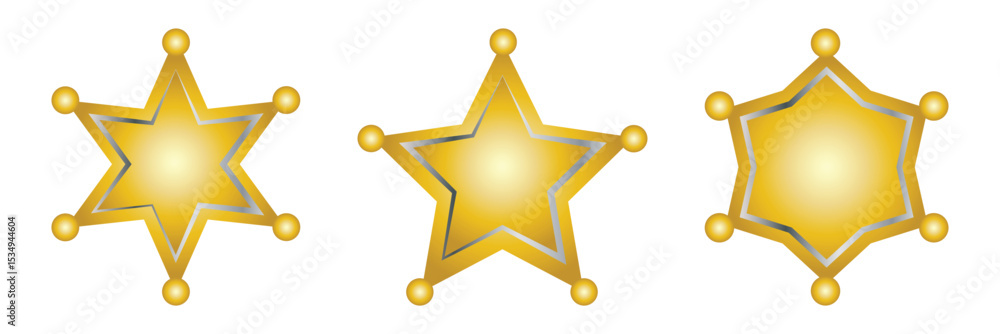 Gold star sheriff badge on isolated background Stock Vector | Adobe Stock