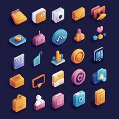 High-quality vector icons set for modern UI design – flat, minimal icons for apps, websites, and dashboards, ideal for user interface design, web development, and mobile UX projects