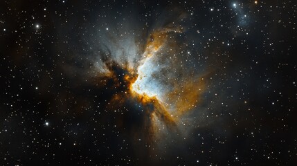 Wall Mural - mysterious nebula with vibrant cosmic gas and dust clouds