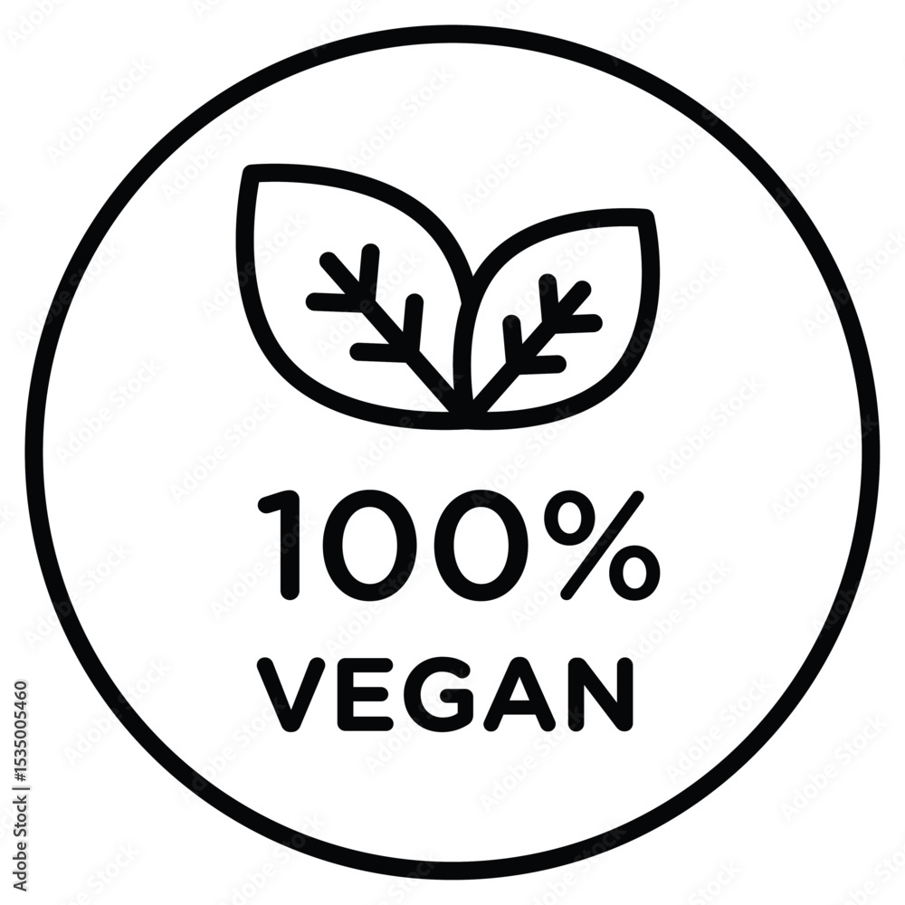 100 vegan icon simple flat icon vector symbol Stock Vector | Adobe Stock