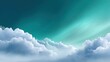 © Vangly - Serene blue sky with soft, fluffy clouds under a gradient of turquoise and teal.