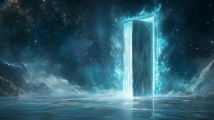 Wall Mural - a breathtaking cosmic doorway radiating with a vibrant and mesmerizing explosion of transcendent ene
