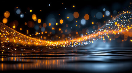 Wall Mural - illuminated flow: a mesmerizing abstract composition showcases a flowing stream of luminous particle
