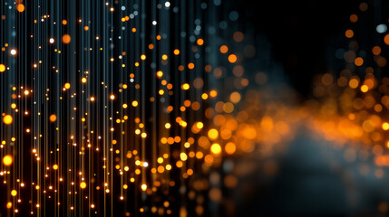 Wall Mural - abstract golden particle trail: a mesmerizing visual spectacle, where streams of glowing golden part