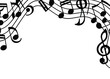 © Hasii - Abstract musical note cluster border