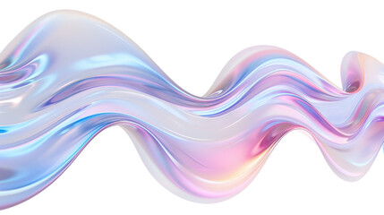 Wall Mural - Colorful Abstract Fluid Wave Design with Smooth Curves and Light Reflections on Transparent Background