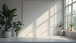 © mabrur - Indoor plants with sunlight and blank canvas
