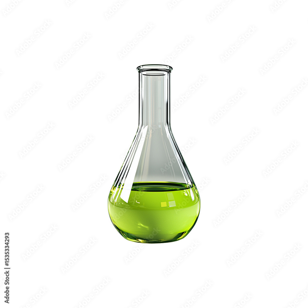 glass beaker with a green liquid png Stock Photo | Adobe Stock, image size:1000x1000