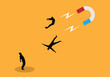 © Eugen - Magnet Attracting Business People. Finding clients inviting and generating followers, customers vector art