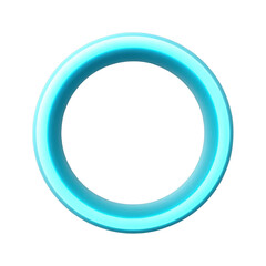 Wall Mural - Glowing neon blue ring with soft light halo effect