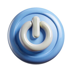 Wall Mural - 3d realistic power button icon isolated on transparent background