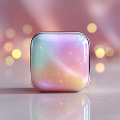 Wall Mural - soft pastel gradient with sparkles in round glossy container