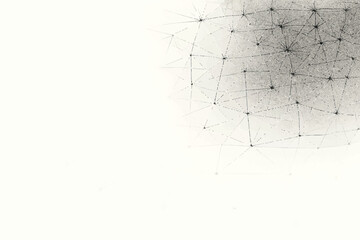 Modern network connections with nodes and lines, digital data flow in a minimalist style, isolated on a white background digital vector illustration