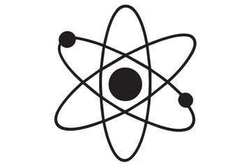 geometric atomic structure symbol with electrons orbiting the nucleus, symbolizing energy, physics, 