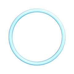 Wall Mural - Glowing neon blue circle light on dark background
