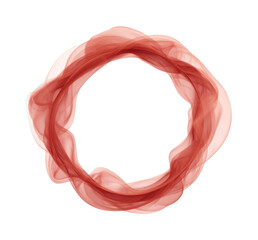 Poster - Abstract red circle of flowing fabric with transparent texture