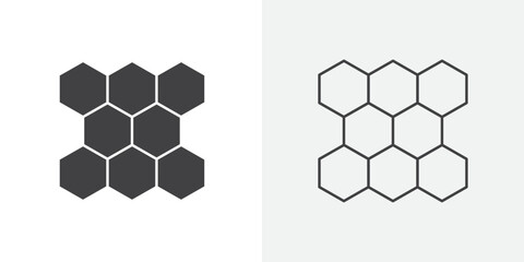 honeycomb icon Line graphics illustration