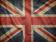 © Gustav - Vintage union jack flag with distressed texture patriotic symbol of the united kingdom great britain with history