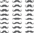© Tanmoycre8 - Collection of Gray Mustache Silhouettes Various Styles and Shapes Set of Twenty Different Mustaches Icons Isolated on White Background