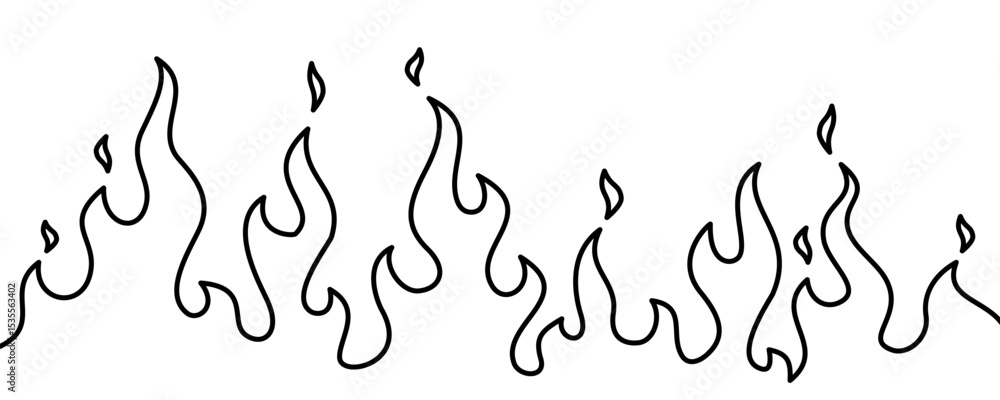 Abstract Fire Background. Fire outline. Fire flame continue line ...