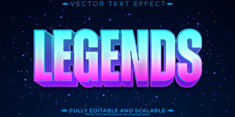 Wall Mural - Legend editable text effect, editable space and galaxy text style