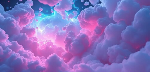 Wall Mural - Digital ether, ubiquitous data haven, secure cloud architecture,  innovation,  information