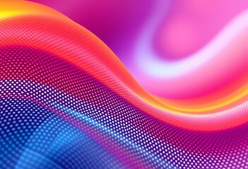 Wall Mural - Sleek abstract mesh wave blur banner ideal for modern tech & design ads,  energy,  gradient