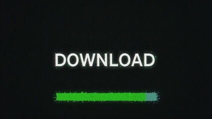 Downloading progress bar and download animation on a black background