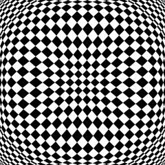 Wall Mural - abstract geometric checked black and white pattern with 3d illusion effect. convex textured backgrou