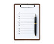 © practice  - Checklist on clipboard with pen for organization and planning on transparent background, PNG