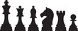 © stockingtimee - chess pieces set black silhouette vector collection king queen knight rook bishop pawn for board game illustration