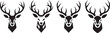 © stockingtimee - deer head silhouette vector collection with antlers isolated black hunting emblem design for badges tattoos and logos