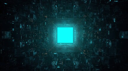 Wall Mural - square futuristic wallpaper glowing