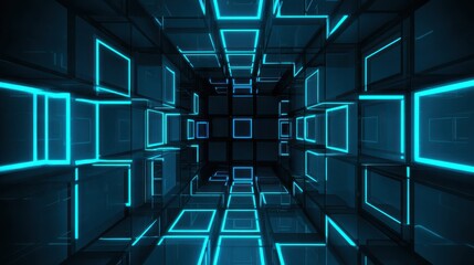 Wall Mural - square futuristic wallpaper glowing