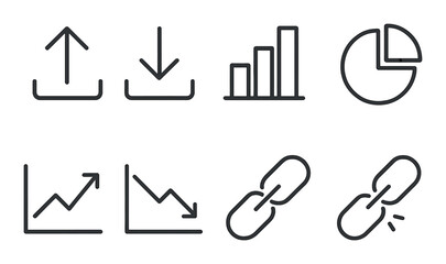 User interface icons set – outline, minimal and simple style symbols for ui design
