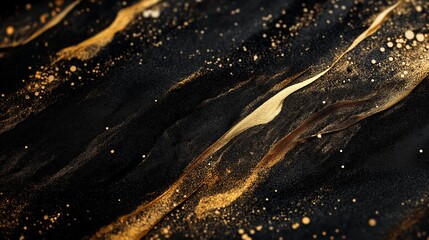 Poster - gold and black marble background