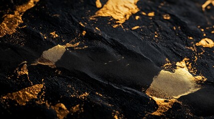 Poster - gold and black marble background