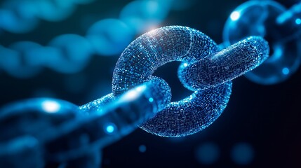 Wall Mural - chain of nets on blue background