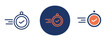 © Tysam - set of colored pixel perfect Quick response icon 3, 1 silhouette, 1 unexpanded, Speed message icon representing rapid customer support.
