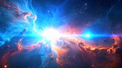 Wall Mural - Vibrant cosmic clouds and starlight create a stunning celestial scene of ethereal beauty, perfect for backgrounds and illustrations.